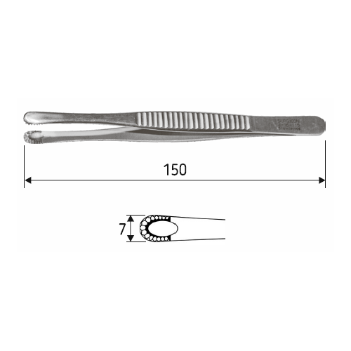 Пінцет для тканини хірургічний Russ-model, 15см, J-16-115 2616 фото