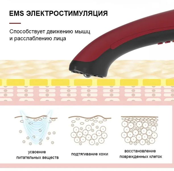 Мікрострумовий масажер для обличчя Doctor-101 + RF ліфтинг + EMS + світлотерапія для ліфтингу та омолодження шкіри BP-1868-1 фото