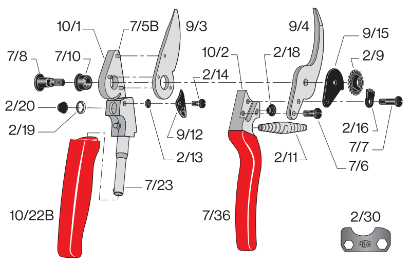 Садовий секатор FELCO 10 обводний ергономічний для лівші (Фелко 10) FELCO 10 фото