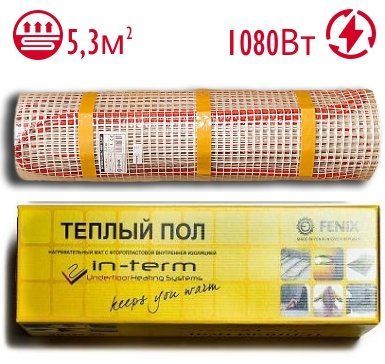 Нагревательный мат In-Therm ECO MAT LPDSV 5,3 м.кв. 1080 Вт под плитку LPDSV 5,3 м.кв. 1080 Вт фото