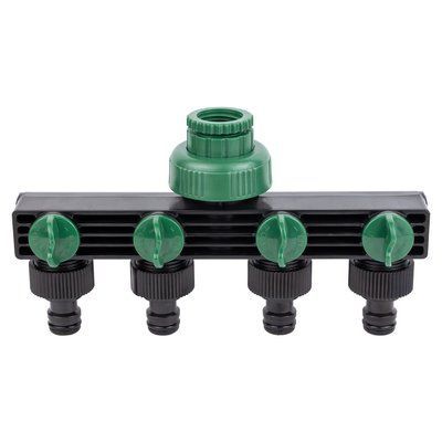 Кран розподільний з адаптерами 1/2" 4-е виходу в/р 1/2"&times;3/4" (ABS) GRAD (5016905) 5016905 фото