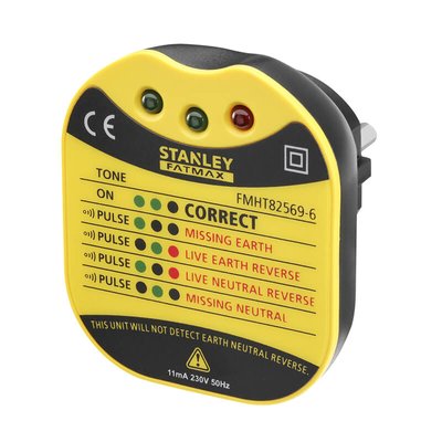 Тестер розеток настенный ″FATMAX®″, ″европейская вилка″ AC 230 V STANLEY FMHT82569-6 FMHT82569-6 фото