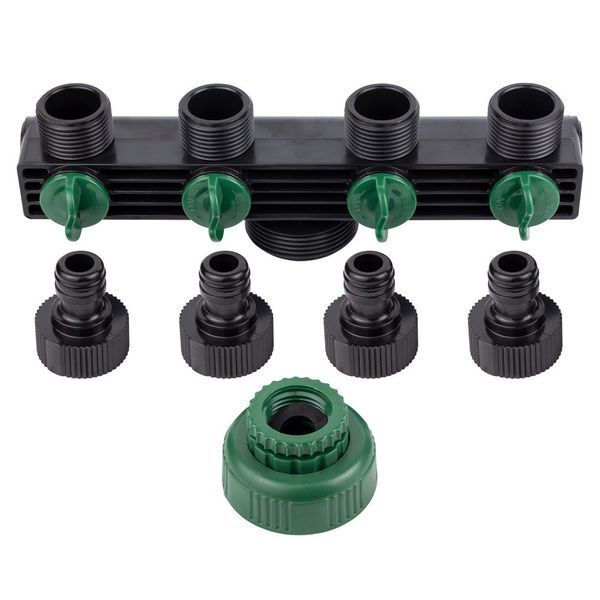 Кран розподільний з адаптерами 1/2" 4-е виходу в/р 1/2"&times;3/4" (ABS) GRAD (5016905) 5016905 фото