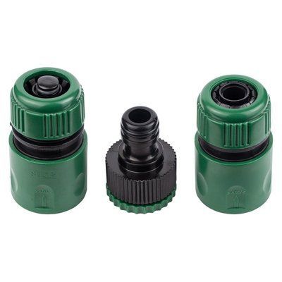 Набір конекторів 1/2"+адаптер в/р 1/2"&times;3/4" для шланга 1/2" (ABS) GRAD (5016155) 5016155 фото