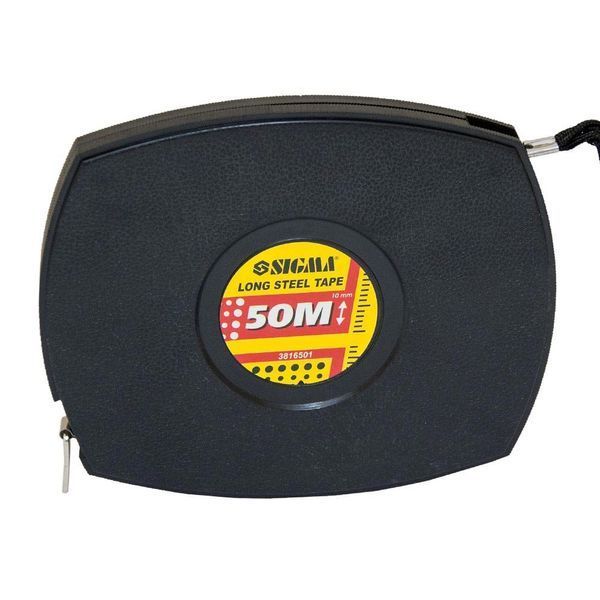 Рулетка сталева стрічка 50м&times;10мм (чорна) SIGMA (3816501) 3816501 фото