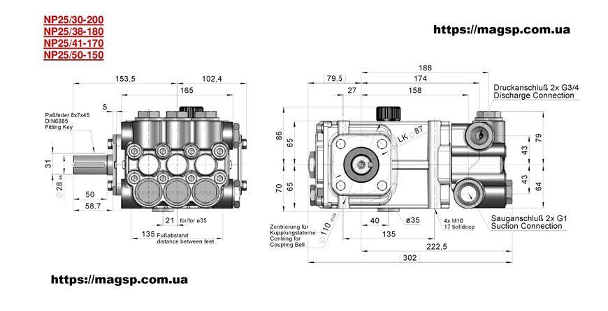 Насос високого тиску Speck NP25/50-150 48.4л/хв 150бар 00.6150 фото
