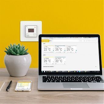 Терморегулятор Wi-Fi програмований Terneo AX білий для теплої підлоги AX-white2 фото