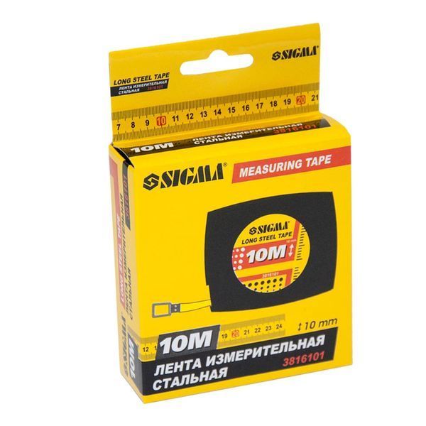 Рулетка сталева стрічка 10м&times;10мм SIGMA (3816101) 3816101 фото