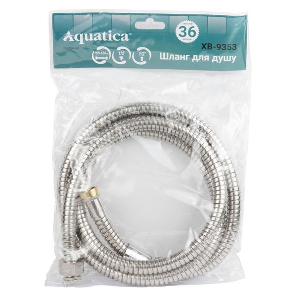 Шланг для душа 1/2" SS розтяжний з підшипником 150-180см AQUATICA XB-9353 (9792040) XB-9353 фото