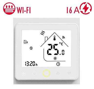 Терморегулятор In-Therm PWT-002 (білий) - Wi-Fi сенсорний програмуємий для теплої підлоги PWT002-2 фото