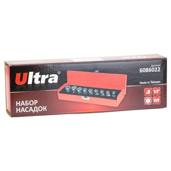 Набір насадок Star 1/2" 9шт CrV ULTRA (6086022) 6086022 фото
