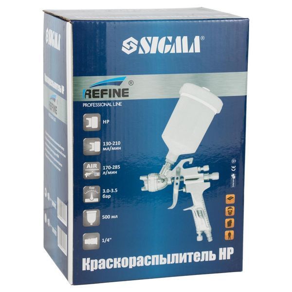 Фарборозпилювач HP &Oslash;1.4мм 170-285л/хв 3-3.5бар в/б 500мл (пласт) REFINE (6811411) 6811411 фото