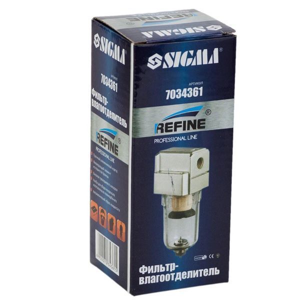 Фільтр-вологовідділювач 750 л/хв 1/4" SIGMA REFINE (7034361) 7034361 фото