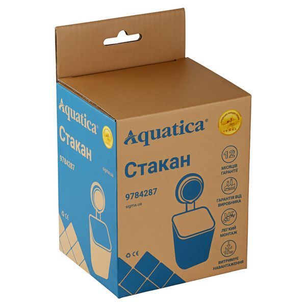 Склянка на вакуумній присосці s42 94&times;92&times;195мм AQUATICA (9784287) 9784287 фото