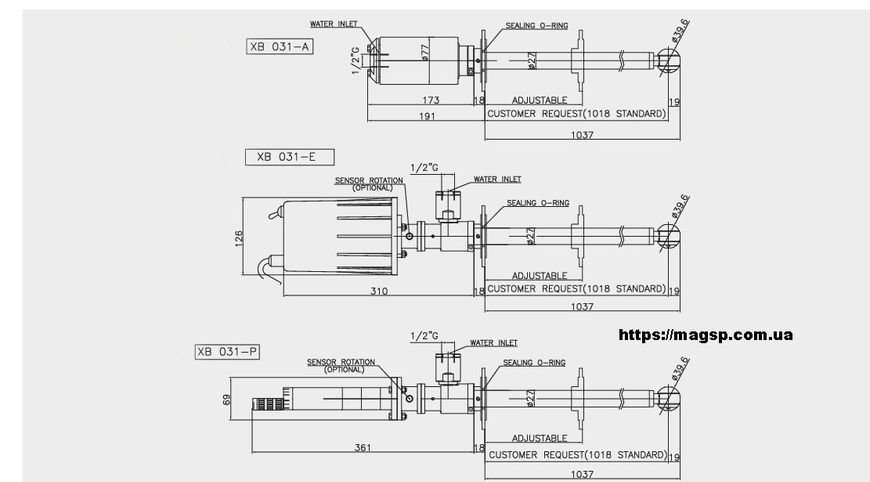 Миюча головка високого тиску XC061/XB061 (Болонді) XC061/XB061 фото