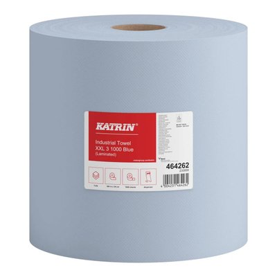 Папір для протирання в рулонах Katrin Classic Industrial XXL3, синій, 3 шари, 360 м, 1000 листів, 1 рулон Katrin Classic Industrial XXL3 фото