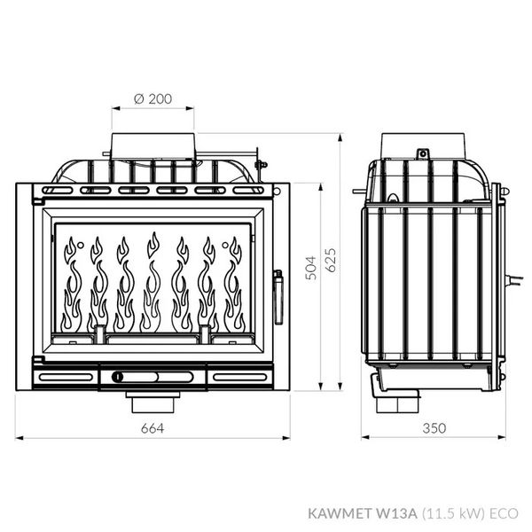 Камінна топка KAWMET W13A (11.5 kW) EСO Kaw-met W13A фото