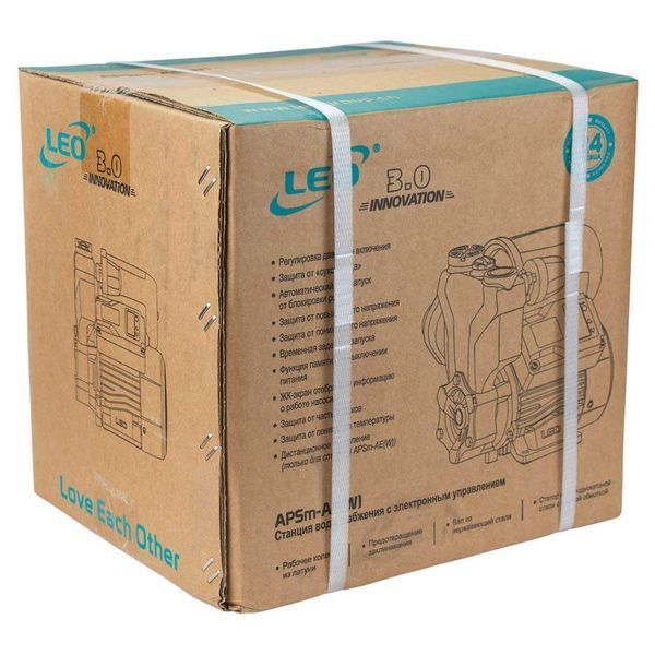 Станція 0.37кВт Hmax 40м Qmax 39л/хв (вихровий насос) 1л+рег тиску LEO 3.0 (776150) 776150 фото
