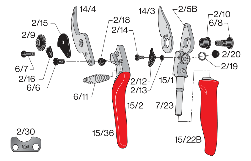 Садовий секатор FELCO 15 ергономічний обвідний (Фелко 15) FELCO 15 фото