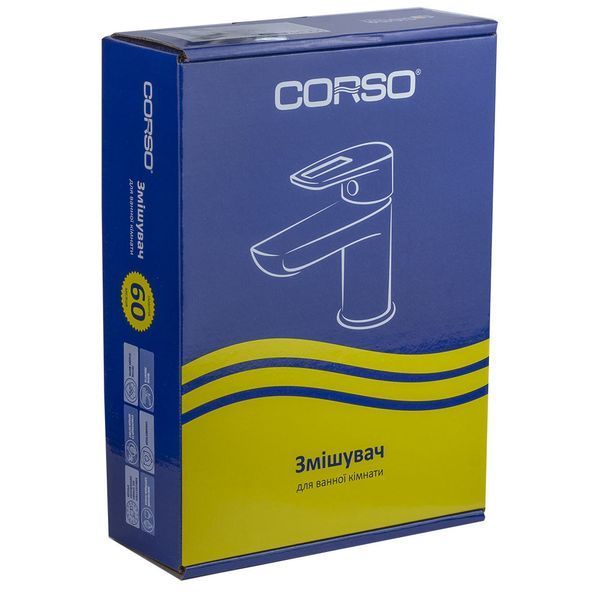 Змішувач GARDA &Oslash;35 для раковини литий на шпильці CORSO (BC-2A121W) (9605003) BC-2A121W фото