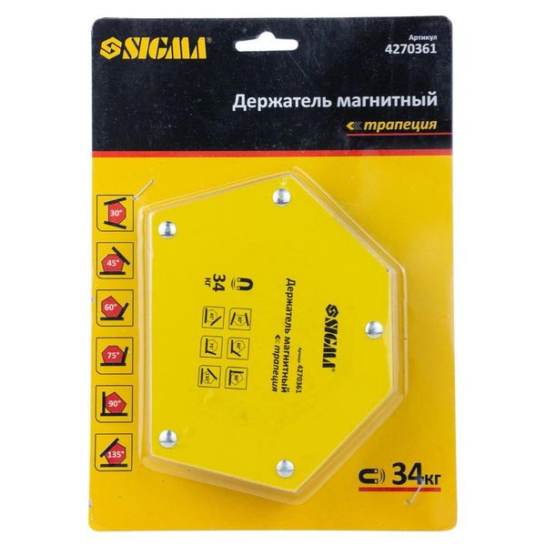 Магніт для зварки трапеція 34кг 105×65×65×45мм (30,45,60,75,90,135°) SIGMA (4270361) 4270361 фото