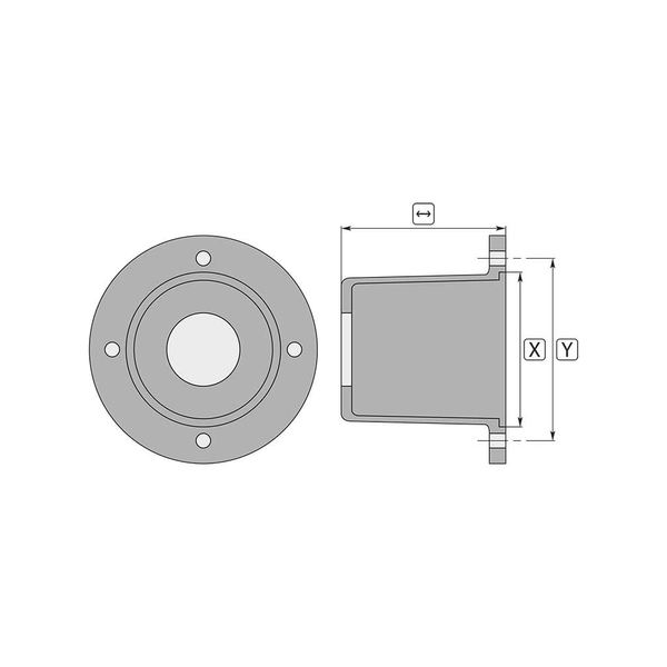Фланец ZF151 &mdash; оригинальный соединительный фланец Interpump для насосов серий 47, 66, E3 и Hawk NMT 1520R ZF151-000 фото